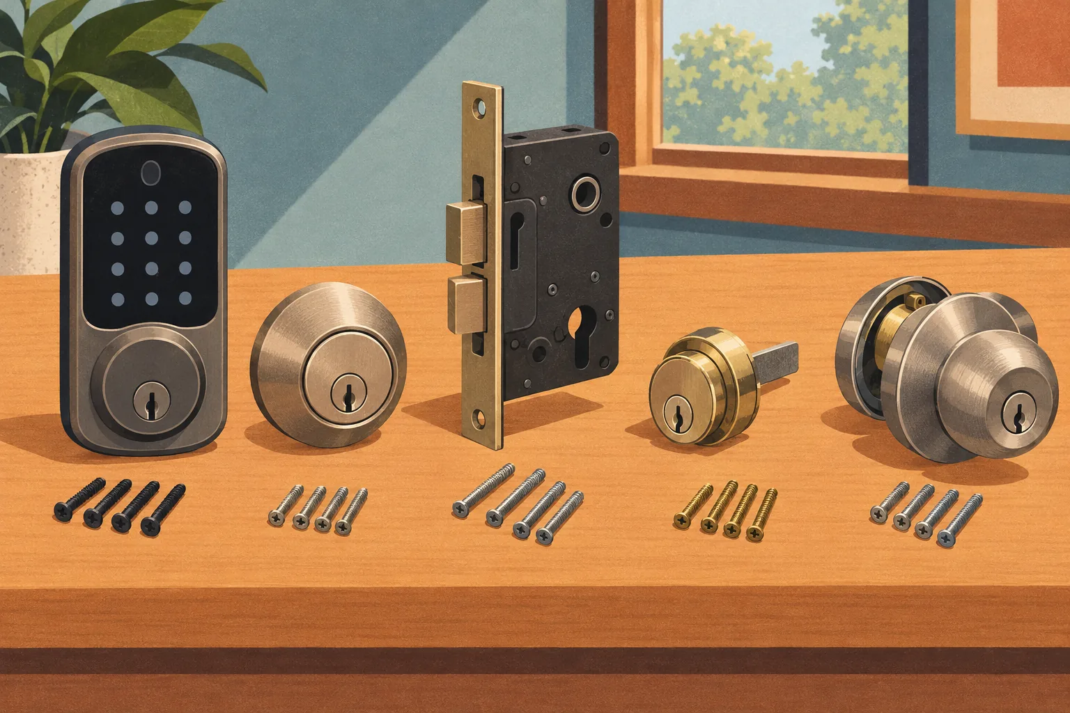 Smart keypad lock, deadbolt and mortise lock hardware that affect locksmith cost in Weston